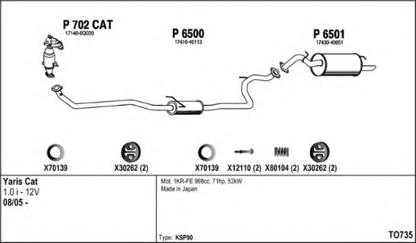 FENNO TO735 Exhaust System